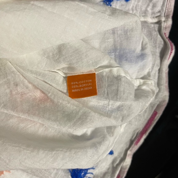 Oliphant White with Colorful Embroidery V-Neck Dress - Size M - Picture 11 of 11